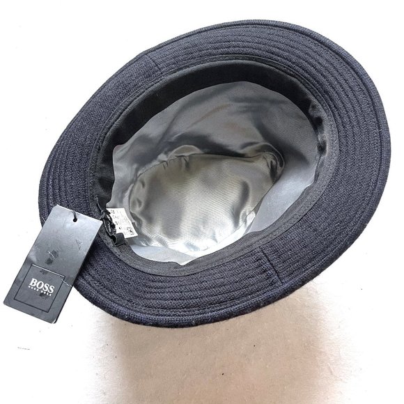 NWT Boss Hugo Boss Wool Pork Pie Logo Hat - Picture 2 of 9